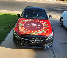 Christmas Decor Banner Holiday Car Cover Flag Sign| Hood Auto Bonnet 150x120cm H
