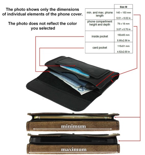 HORIZONTAL WAIST POUCH HAND-SEWN OF COWHIDE BY CRAFTSMAN CASE COVER FOR PHONES - Picture 32 of 87
