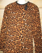 MENS NATORI CHEETAH LEOPARD ANIMAL PRINT LONG SLEEVE RAGLAN T-SHIRT SIZE M