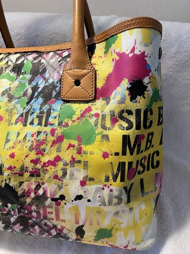 $320 L.A.M.B. By Gwen Stefani RARE LARGE Graphic Leather Tote Bag - Picture 4 of 22