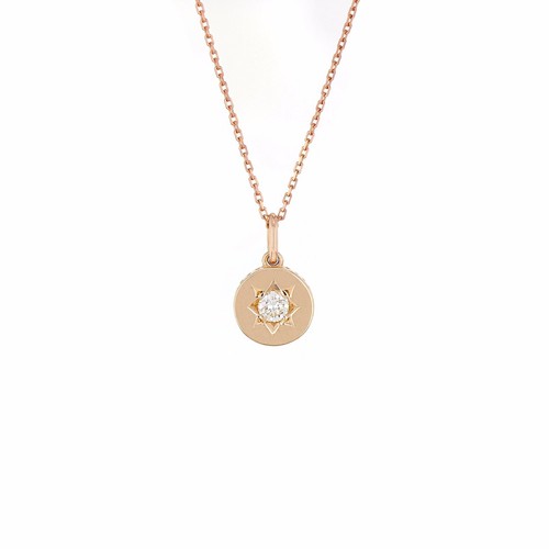 14k Yellow White or Rose Gold Diamond North Star Charm Pendant - Picture 4 of 4