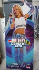 RARE Britney Spears Cardboard Cutout Belly Ring PEPSI Concert Caps & AOL 2002