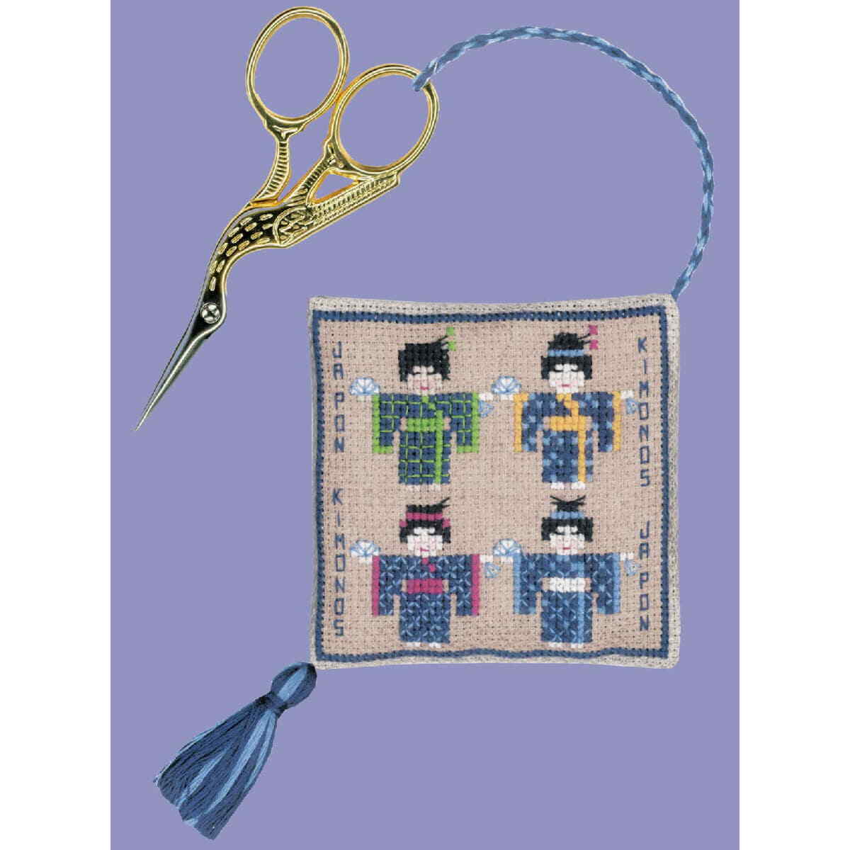 Le Bonheur des Dames counted cross stitch kit ""Scissor Holder Japanese"", 7,5x7,5