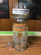 ABSOLUT VODKA BOTTLE TOPPER SET OF EARBUDS / EARPHONES FROM UK -GREAT DISPLAY