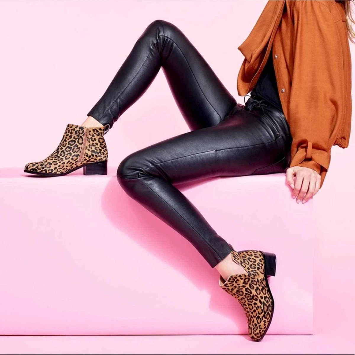 VIONIC Clara Leopard Ankle Boots. Size 6 eBay