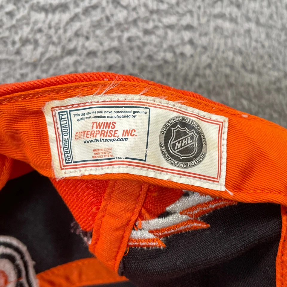 VINTAGE Philadelphia Flyers Hat Cap Big Logo Shark Tooth Adjustable NHL Orange - Image 4 of 4