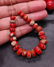 Lotto perline rondelle corallo vecchio stock mediterraneo - perline rondell c...