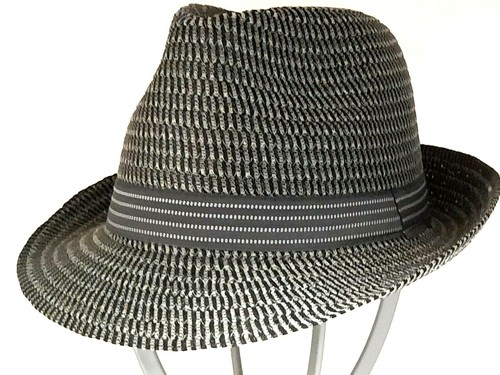 CAPPELLO TRILBY ZEBRATO GRIGIO 100% PAGLIA | eBay