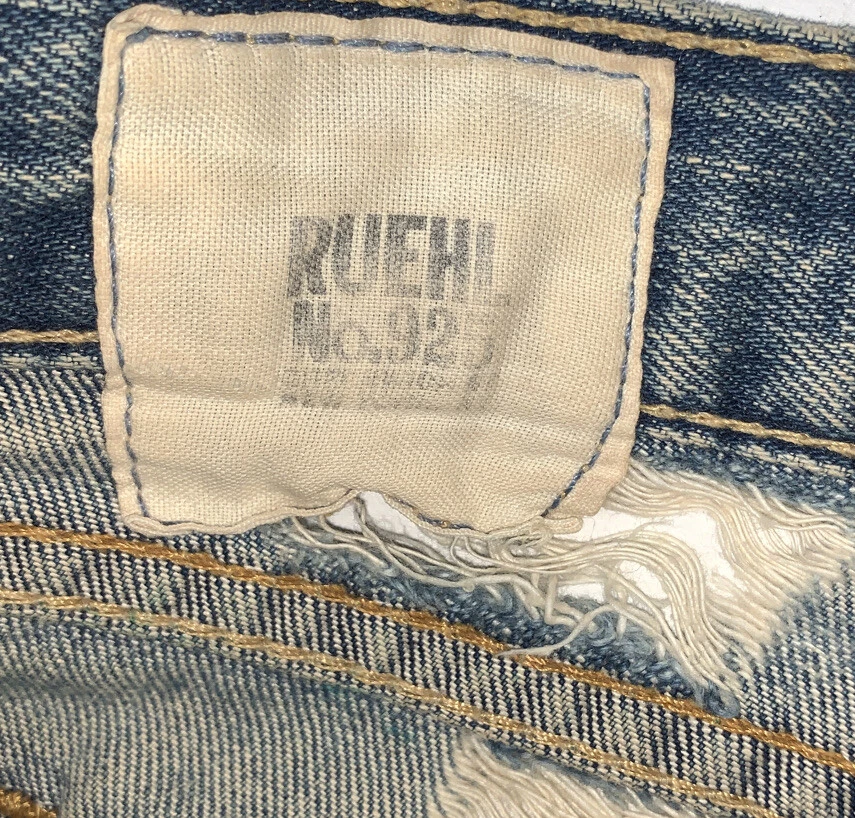 Pantalones cortos de mezclilla desgastados Ruehl Button Fly de segunda mano (talla 27) Foto 4 de 4