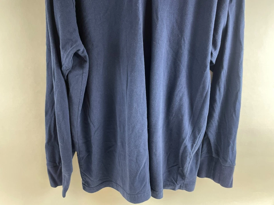 Camisa informal Joe para dormir, para hombre talla XX, azul, manga larga, 1/4 abotonada Foto 4 de 4