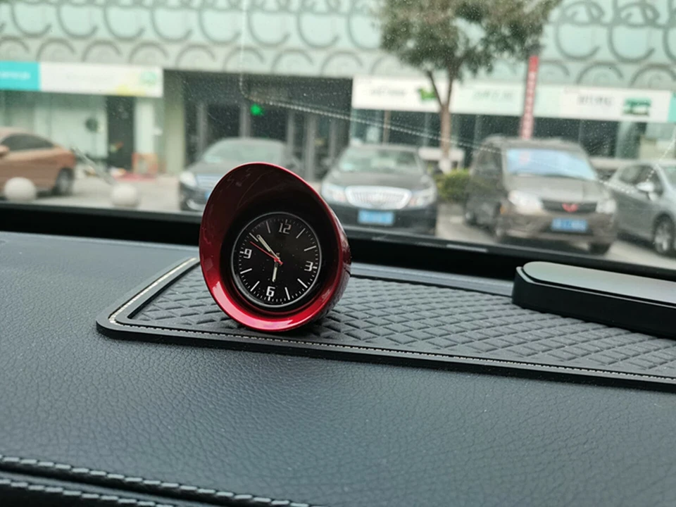 Car Dashboard Clock Luminous Pointer Time Gauge Console Interior Decoration Red - Image 4 of 4
