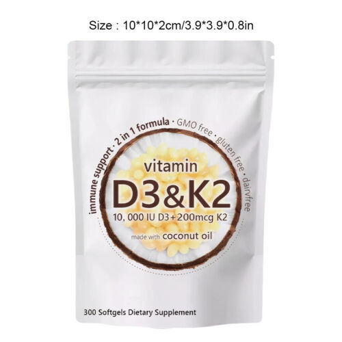 Vitamin D3 K2 Supplements Softgels, 300pcs Vitamin D3+K2 eBay