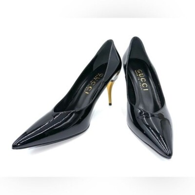 GUCCI ブラック ポインテッドトゥ ハイヒール GUCCI PRISCILLA PATENT LEATHER POINTED-TOE PUMPS IN BLACK | eBay