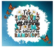 20oz Sublimation Tumbler Wrap Raindrops Ready to Press Heat Transfer