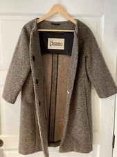 Herno Wool Sequin Brown Coat, 3/4 Sleeve
