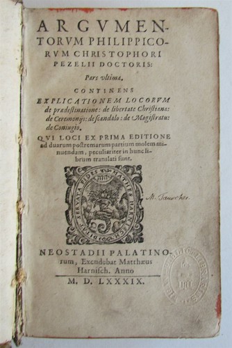 1589 Argumentorum Philippicorum BLINDSTAMPED PIGSKIN by C.Pezelius antique - Picture 2 of 9