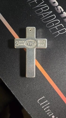2oz Silver Bullion Cross Yeagers Poured Silver YPS Bar