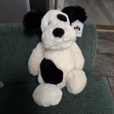 Jellycat Bashful Black & Cream Puppy  Medium