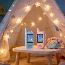 2 talkies-walkies rechargeables pour enfants de 4 à 8 ans, parfaits pour la