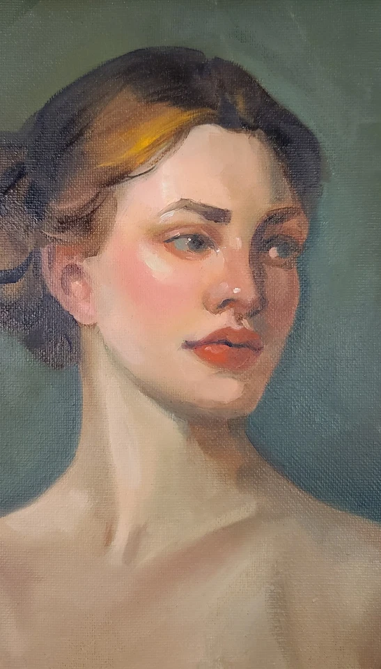 "Portrait of a Young Woman" Original Oil Portrait by Iryna (Ukraine) – 8x10 - Image 2 of 4