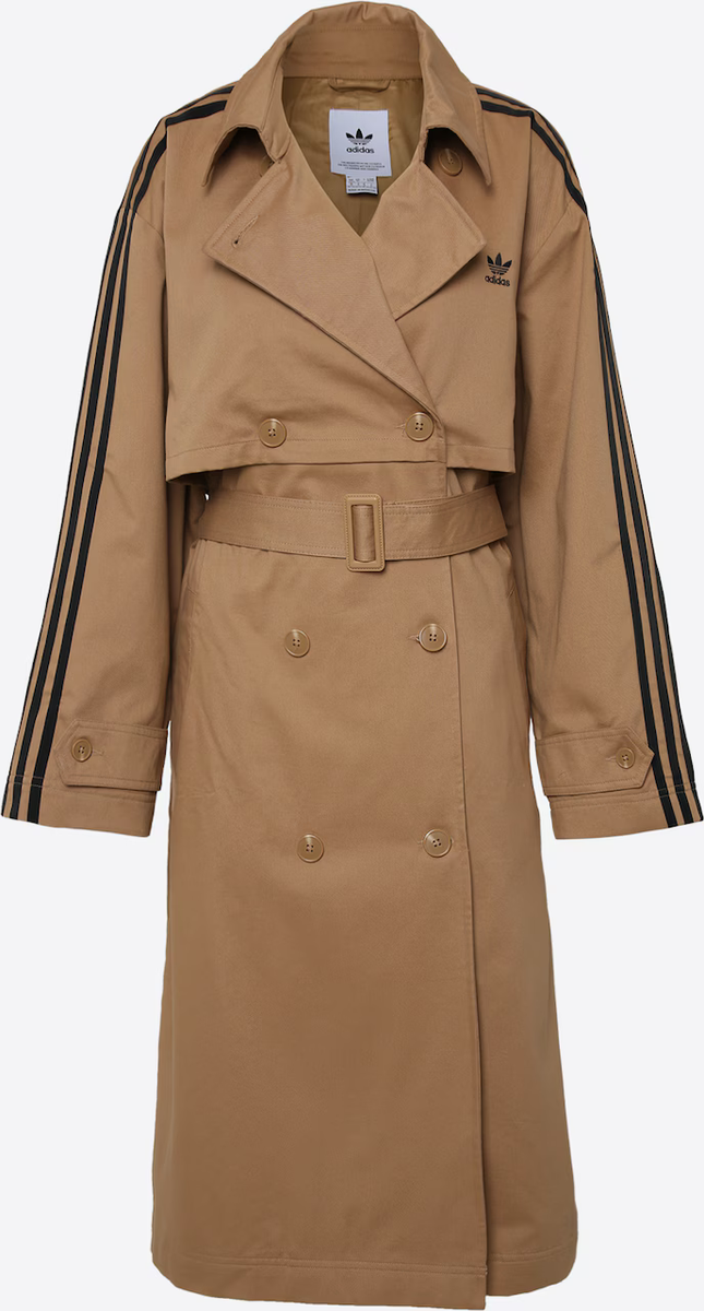adidas Originals Twill Coat Oversized Trench Long Retro Logo