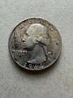 1964-D Washington Quarter 90% Silver US Coin Fine to Very Fine