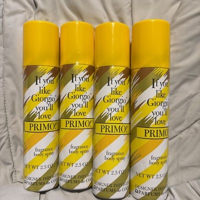 Lot Of 4 Designer Imposters PRIMO Fragrance Body Spray - 2.5 oz each