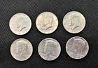 1964 JFK Kennedy 50 Cents Half Dollars 90% Silver US Coins Circulated Lot of 6