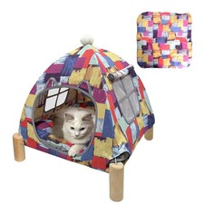Portable Cat Tent Bed   Lightweight Foldable Cat House with Soft Washable Cus...