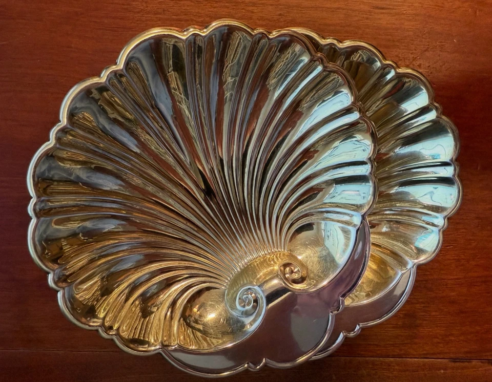 DE COLECCIÓN - GORHAM - PLATOS DE CARAMELO/NUECES CON CÁSCARA DE PLATA ESTERLINA, JUEGO DE (2) Foto 3 de 4