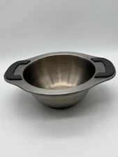 The Pampered Chef Prep Mixing Bowl Stainless Steel 2 Handled with Rubber Grips