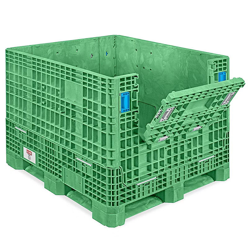 Pack of 1 Collapsible Bulk Container - 48 X 40 X 34", 1500 Lb Capacity, Green
