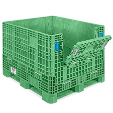 Pack of 1 Collapsible Bulk Container - 48 X 40 X 34", 1500 Lb Capacity, Green