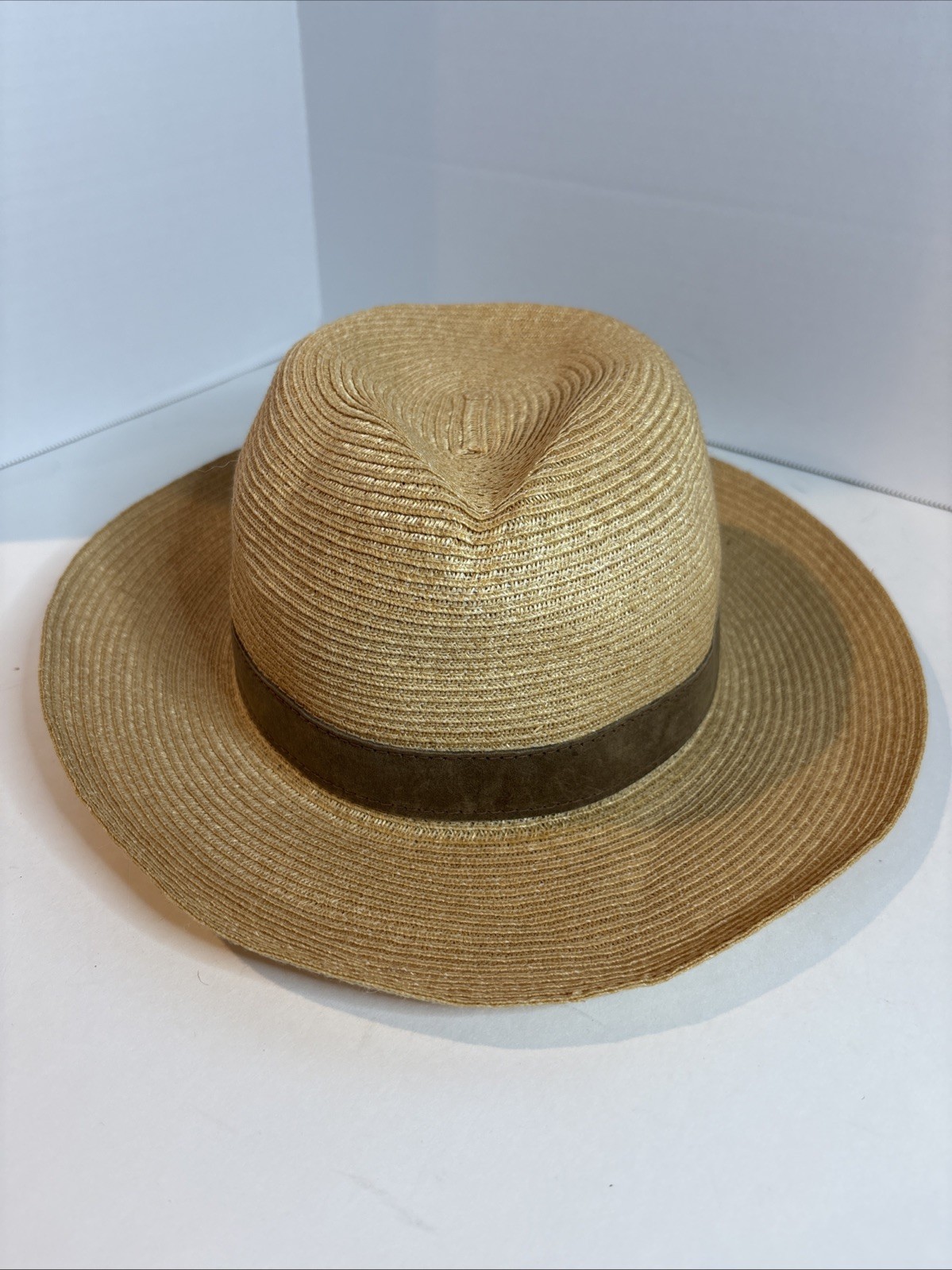 Henschel Hat Co. Straw Fedora Suede Hat USA Mens Medium