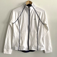Lauren Ralph Lauren Active Jacket Women's M White Zip Mock Neck Preppy Detailed