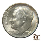 1954 S Roosevelt Dime Gem Plus Uncirculated 90% Silver