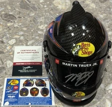 MARTIN TRUEX JR. Autographed/Signed Bass Pro Shops NASCAR Mini Helmet  (PA)