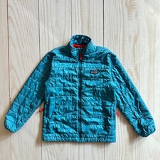 Patagonia Boys Nano Puff Primaloft Jacket Size M 10 Brick Quilted Blue