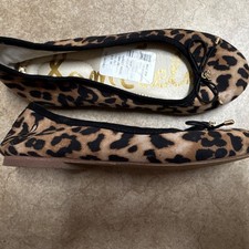 Sam Edelman Women s Animal Print Ballet Flats Bow Slip-On Fabric US 3 M