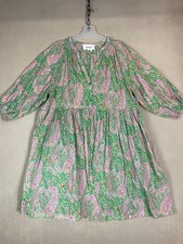 BASH Dress Womens L Multicolor Odeon Paisley Floral V Neck Mini Lined LS
