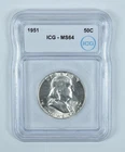 1951 Franklin Half Dollar MS64 ICG *7187