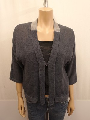 BRUNELLO CUCINELLI Strickjacke Gr. M Cardigan 100% Baumwolle blau Monili