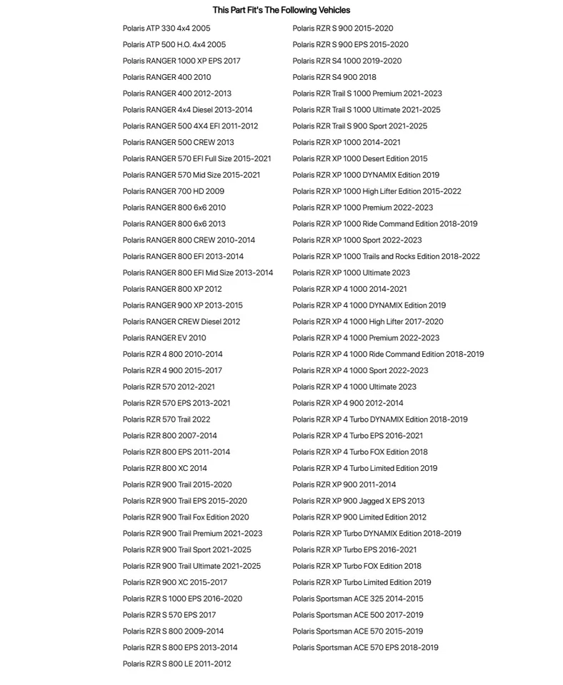 (4 PK) Arandela de taza con placa deslizante Tusk para POLARIS RANGER 570 EFI tamaño completo 2015-2021 Foto 2 de 4