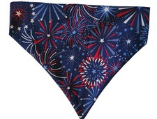 Patriotic Fireworks Over the Collar Dog Bandana That Slips Onto Your Dogs Exi...