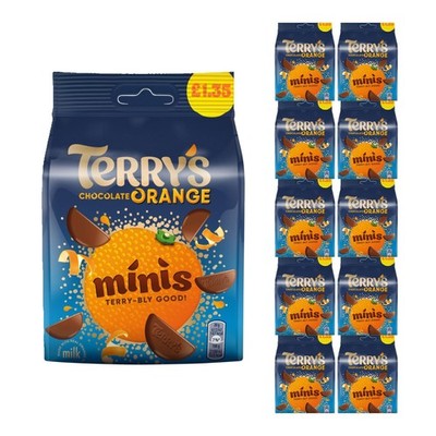 10 x Terry's ORANGE MILK MINIS - Chocolate with Orange Oil - Bag 10 x 95g
