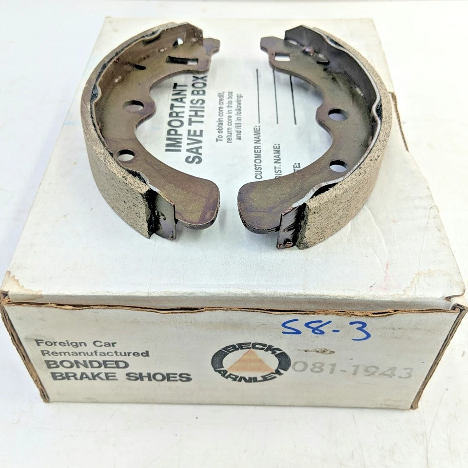 Juego de zapatas de freno de tambor trasero Beck/Arnley 081-1943 para Honda Civic Prelude 1979-1981 Foto 4 de 4