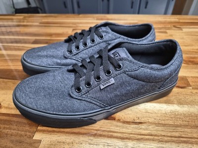 New Vans Men s Atwood (Varsity Textile) Black/Pewter (Gray) Size 7.5