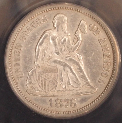 1876 Liberty Seated Dime. ANACS AU-55 Details. Starts at .99. NO RESERVE