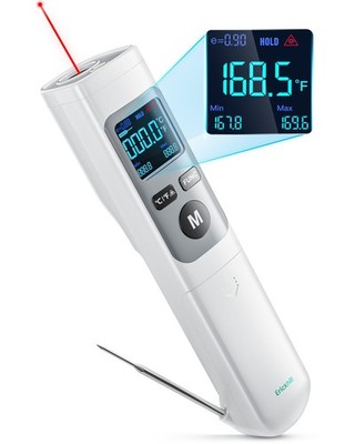 Infrared Thermometer Gun, Heat Temp Temperature Gun with Meat Probe 2-in-1, D...
