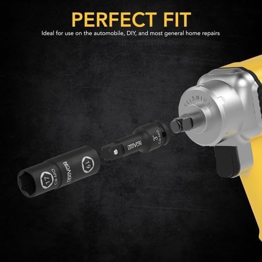 LEXIVON Lug Nut Impact Socket Set, 1/2-Inch Drive | Innovative 8-IN-4 Flip Socke